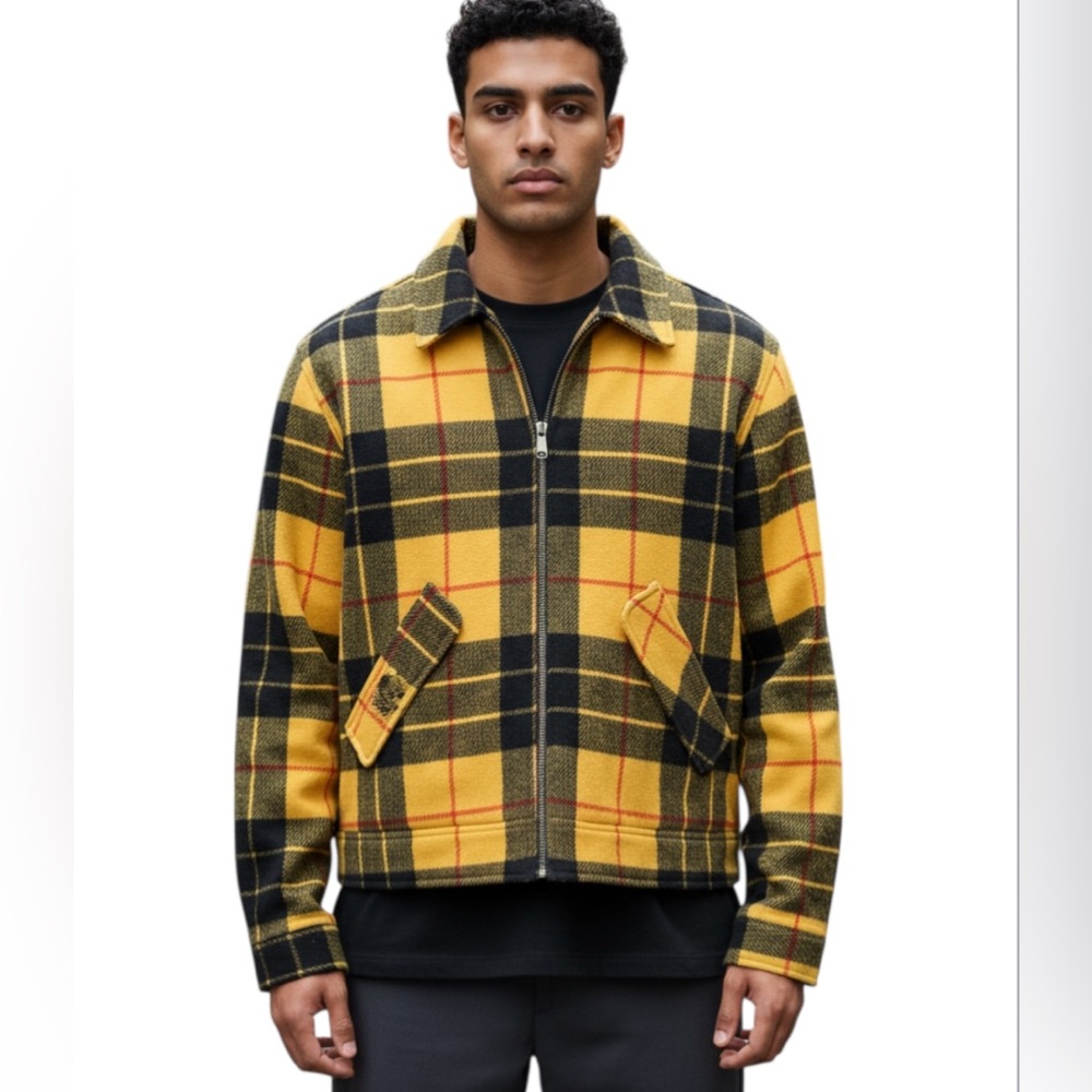Urban Outfitters Brushed Plaid Flannel Zip Jacket Size Large NEW UNISEX